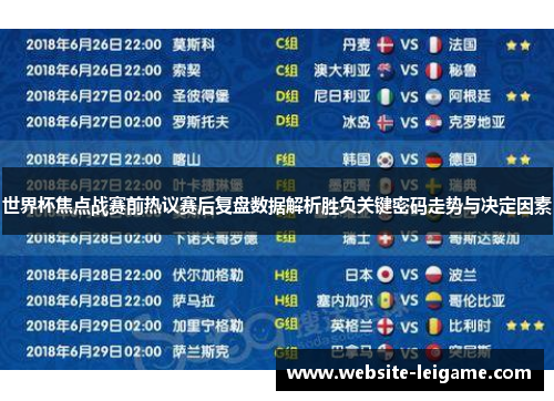 世界杯焦点战赛前热议赛后复盘数据解析胜负关键密码走势与决定因素